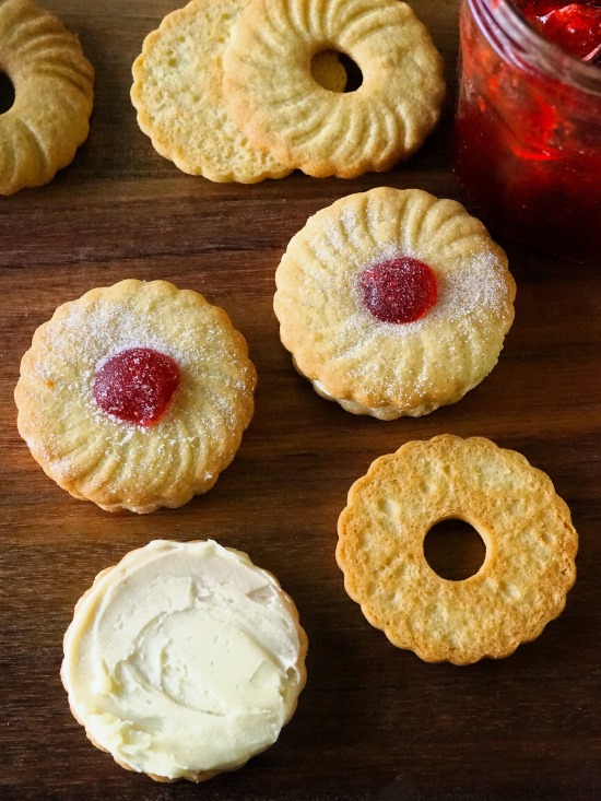 filling Jam and Cream Biscuits