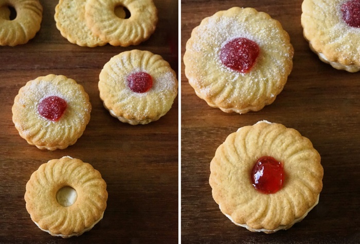 filling Jam and Cream Biscuits