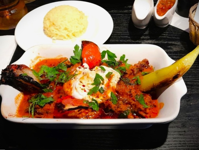 Kofte Iskender at Mokissos restaurant