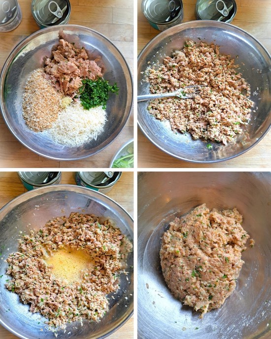 making Italian Tuna Loaf or polpettone di tonno