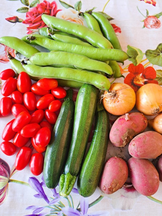 selected vegetables for Soupe au Pistou