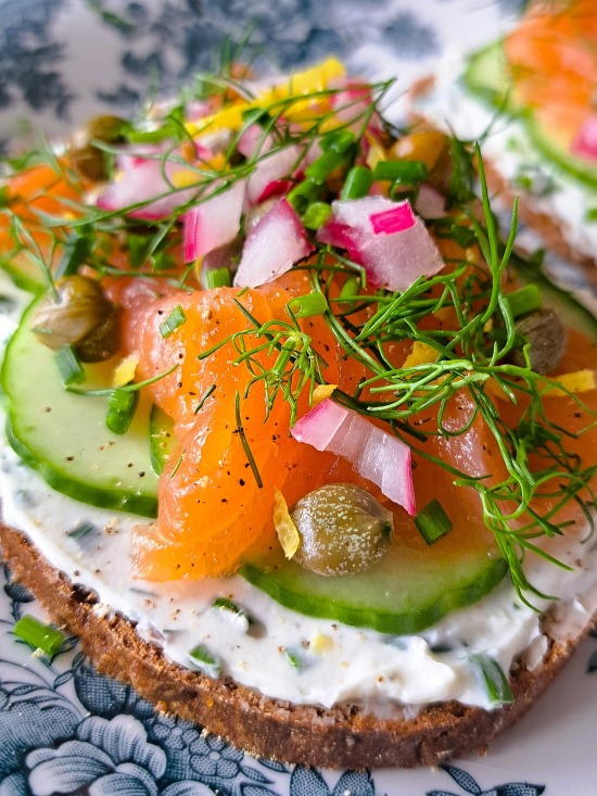 Smoked Salmon Smørrebrød Scandinavian-style open sandwich