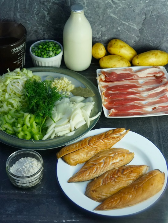 ingredients for Smoked Mackerel Chowder