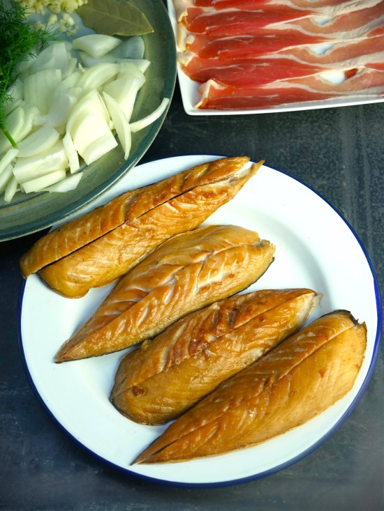 selected ingredients for Smoked Mackerel Chowder