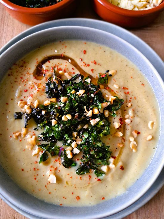 Roasted Cauliflower and Broccoli Soup