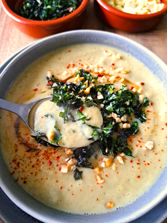 Roasted Cauliflower and Broccoli Soup