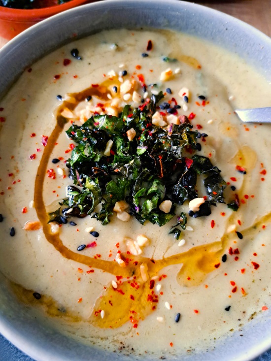 Roasted Cauliflower and Broccoli Soup