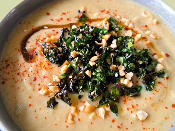 Roasted Cauliflower and Broccoli Soup