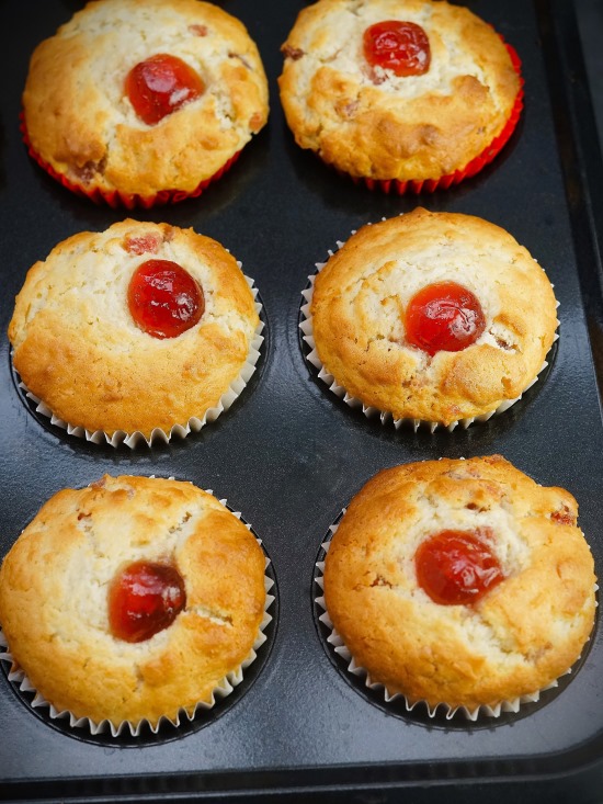 Cherry and Coconut Muffins