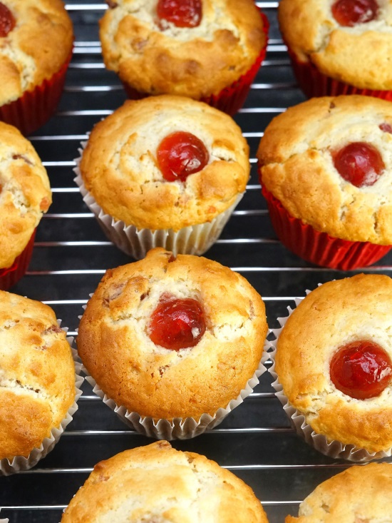 Cherry and Coconut Muffins