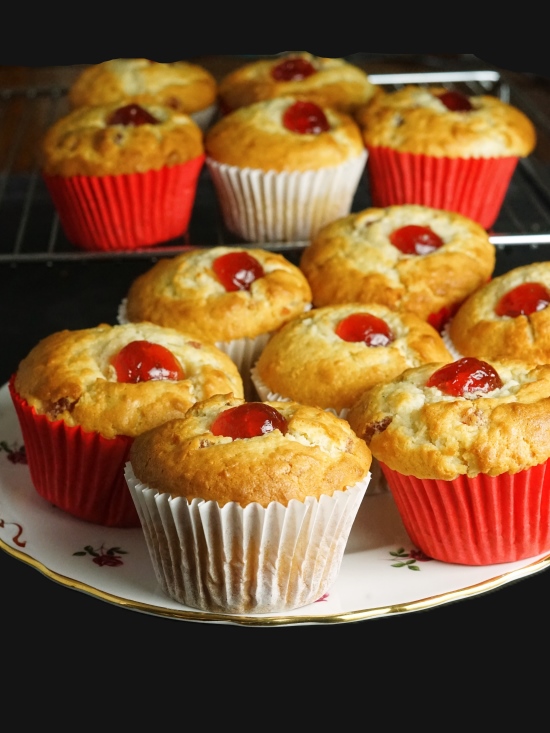 Cherry and Coconut Muffins