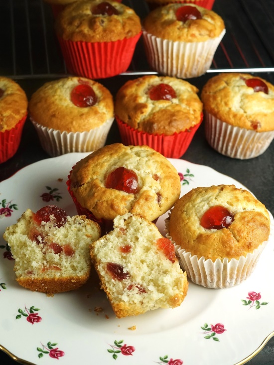 Cherry and Coconut Muffins