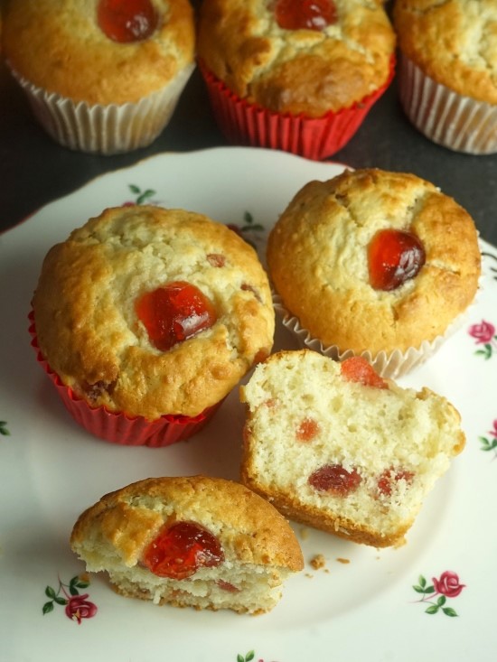 Cherry and Coconut Muffins