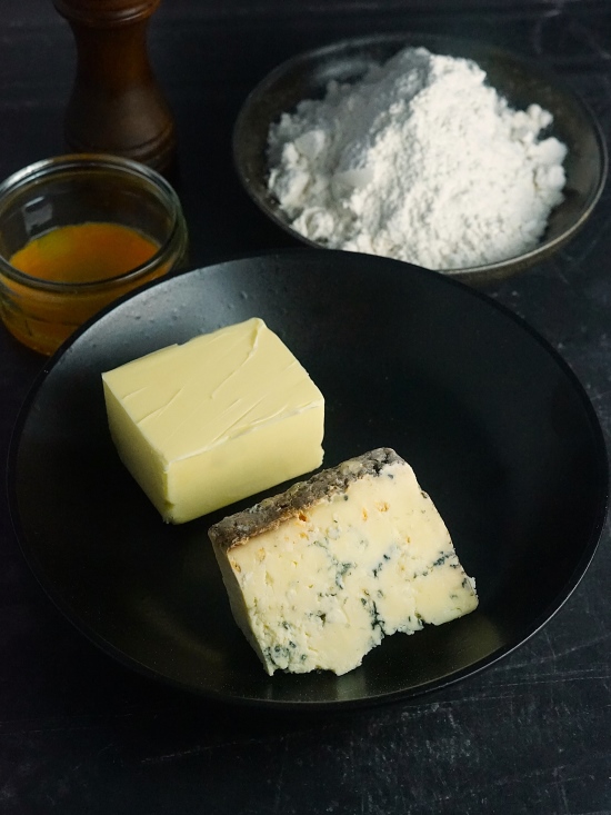 ingredients for Stilton Shortbread Biscuits