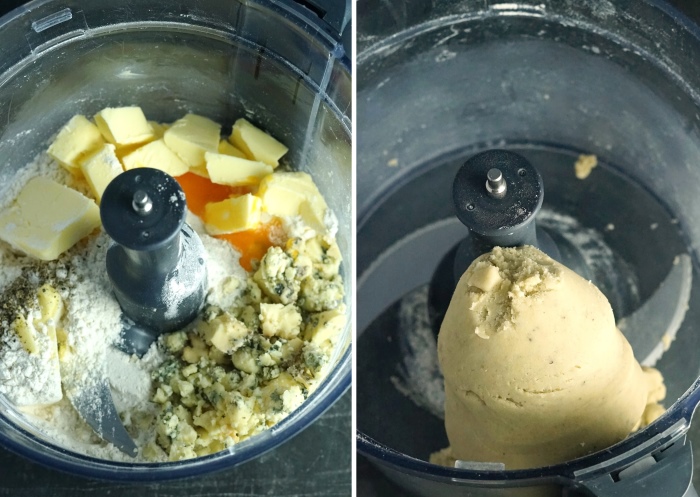 making dough for Stilton Shortbread Biscuits