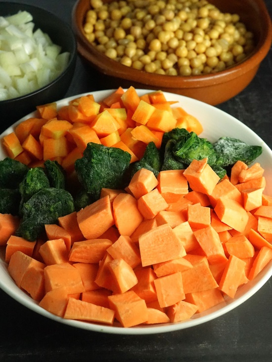 vegetables for Spicy Sweet Potato and Chickpea Stew