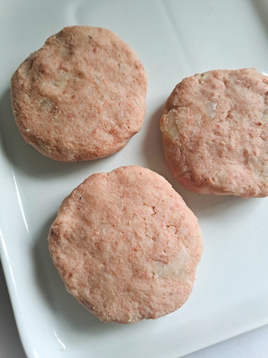 filling for Corned Beef Rissoles made into patties