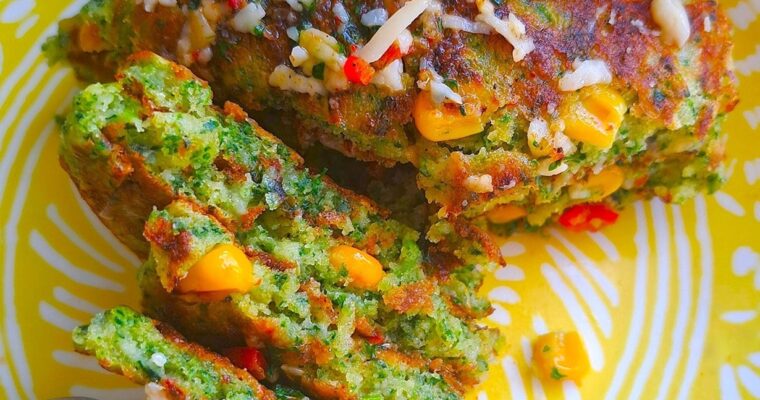 Corn, Cheese & Spinach Pancakes