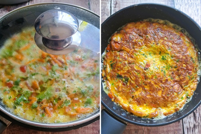 cooking Vegetable Masala Omelette