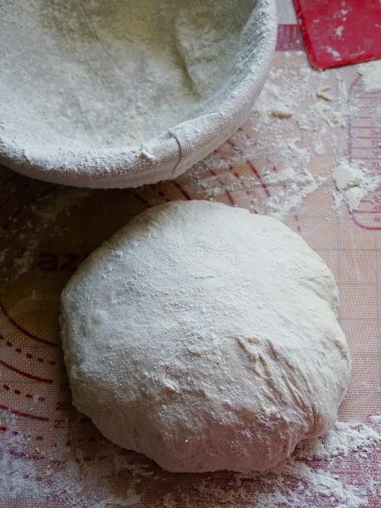 dough and selected equipment for making Crusty Potato Bread