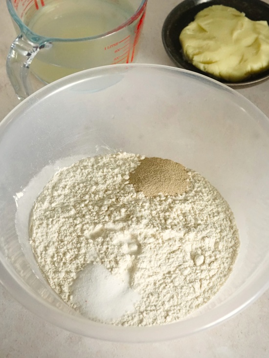ingredients for making Crusty Potato Bread