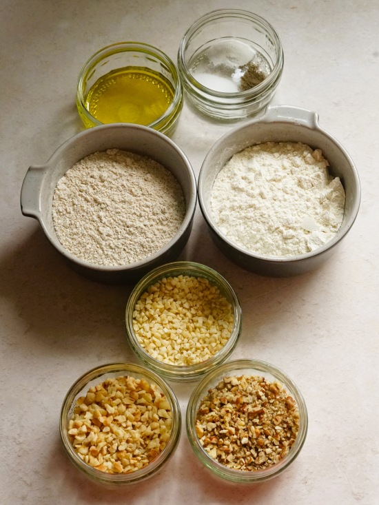 ingredients for Easy Homemade Nut Crackers