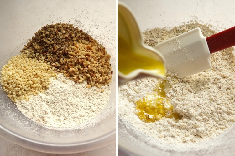 making dough for Easy Homemade Nut Crackers