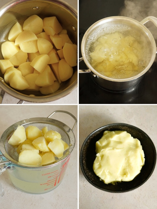 making mashed potatoes for Crusty Potato Bread