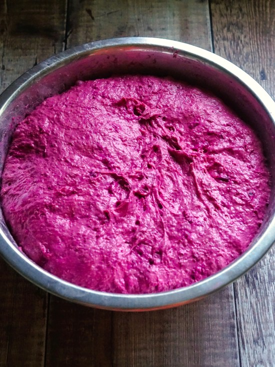 overnight fermented dough for Beetroot Bread