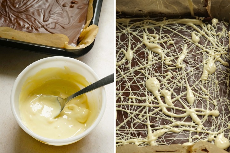 making Triple Chocolate Tiffin