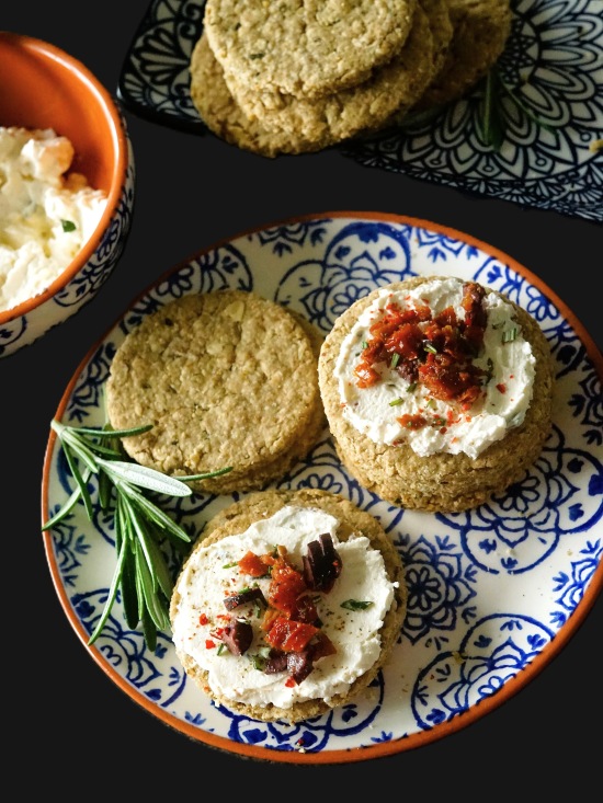 Rosemary Scottish Oatcakes serving suggestion
