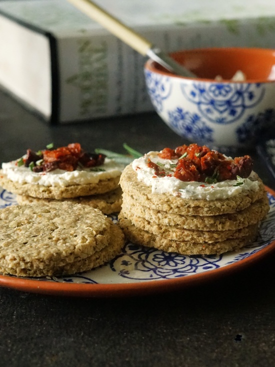 Rosemary Scottish Oatcakes serving suggestion