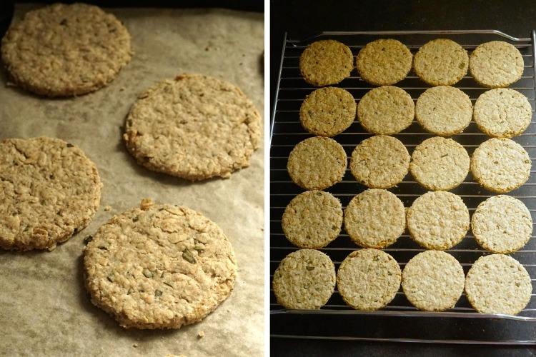 baking and cooling Rosemary Scottish Oatcakes