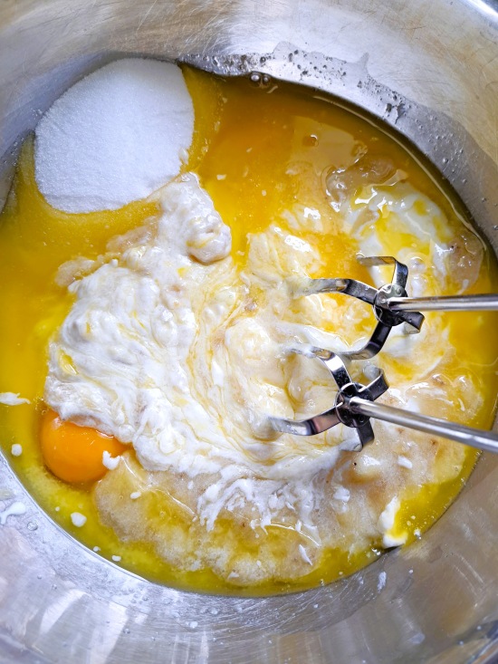 making Banana & Chocolate Muffins