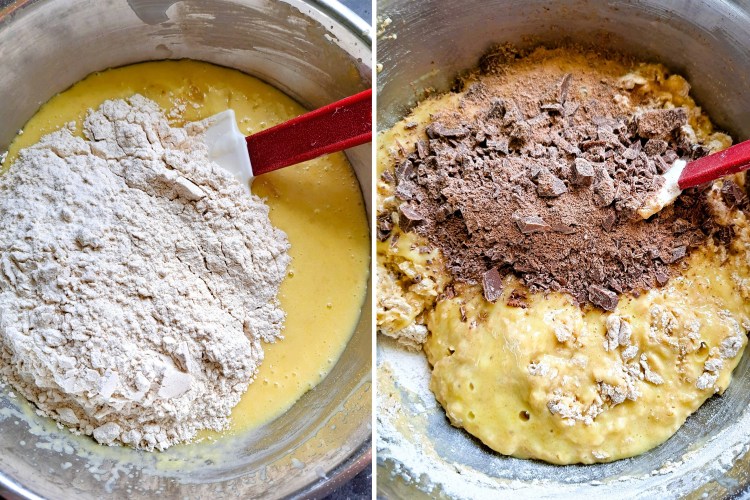 making Banana & Chocolate Muffins