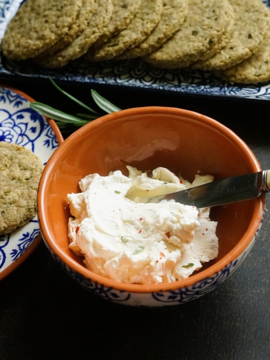 Rosemary Scottish Oatcakes serving suggestion