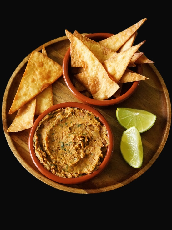 Refried Beans or frijoles refritos