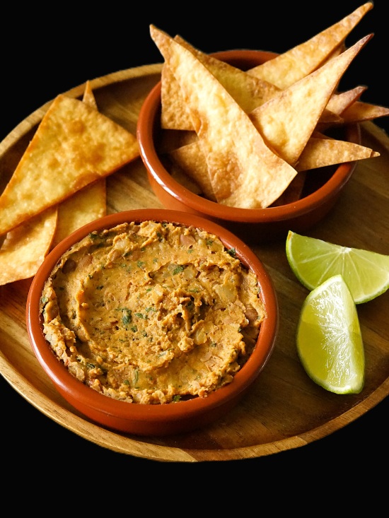 Refried Beans or frijoles refritos