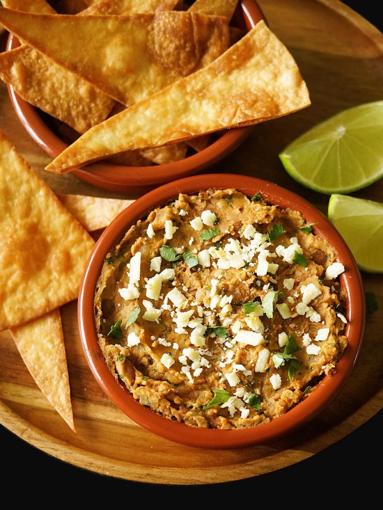 Refried Beans or frijoles refritos