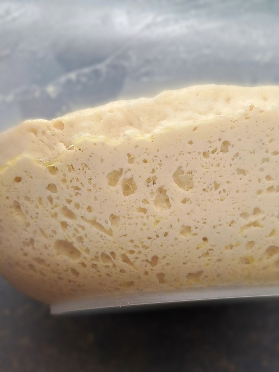 overnight fermented dough for Sicilian Semolina Bread