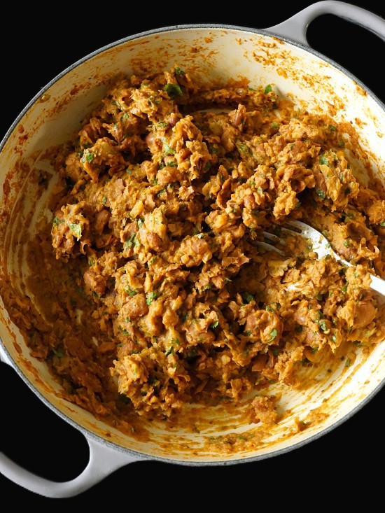 Refried Beans or frijoles refritos 