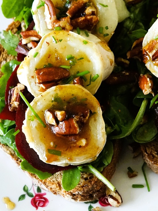 Beetroot and Goat Cheese Toasts