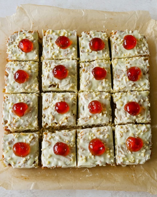 Cherry Almond Oat Squares
