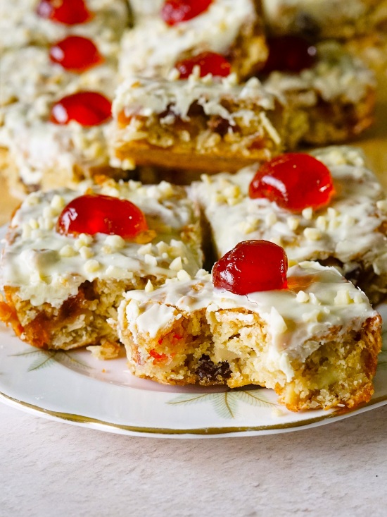 Cherry Almond Oat Squares