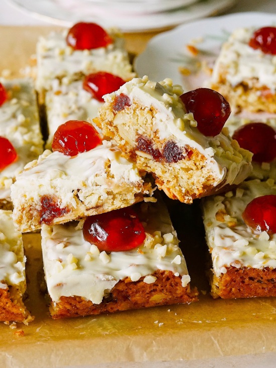 Cherry Almond Oat Squares