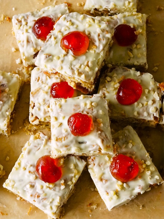 Cherry Almond Oat Squares