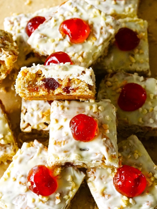 Cherry Almond Oat Squares