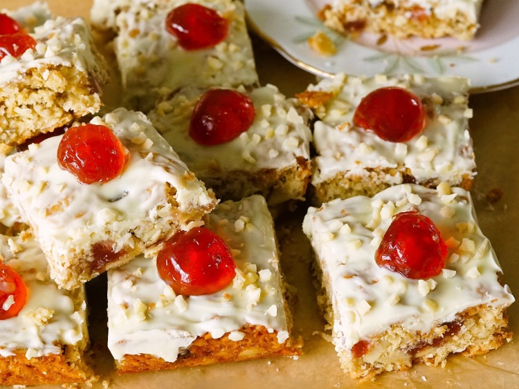 Cherry Almond Oat Squares