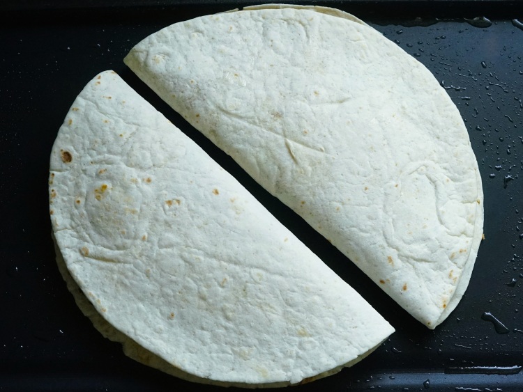 cooking Refried Bean Quesadillas