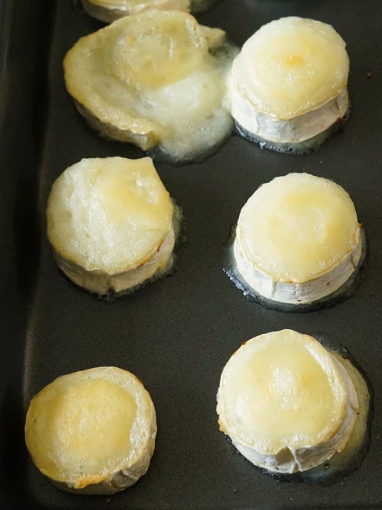 grilling cheese for Beetroot and Goat Cheese Toasts